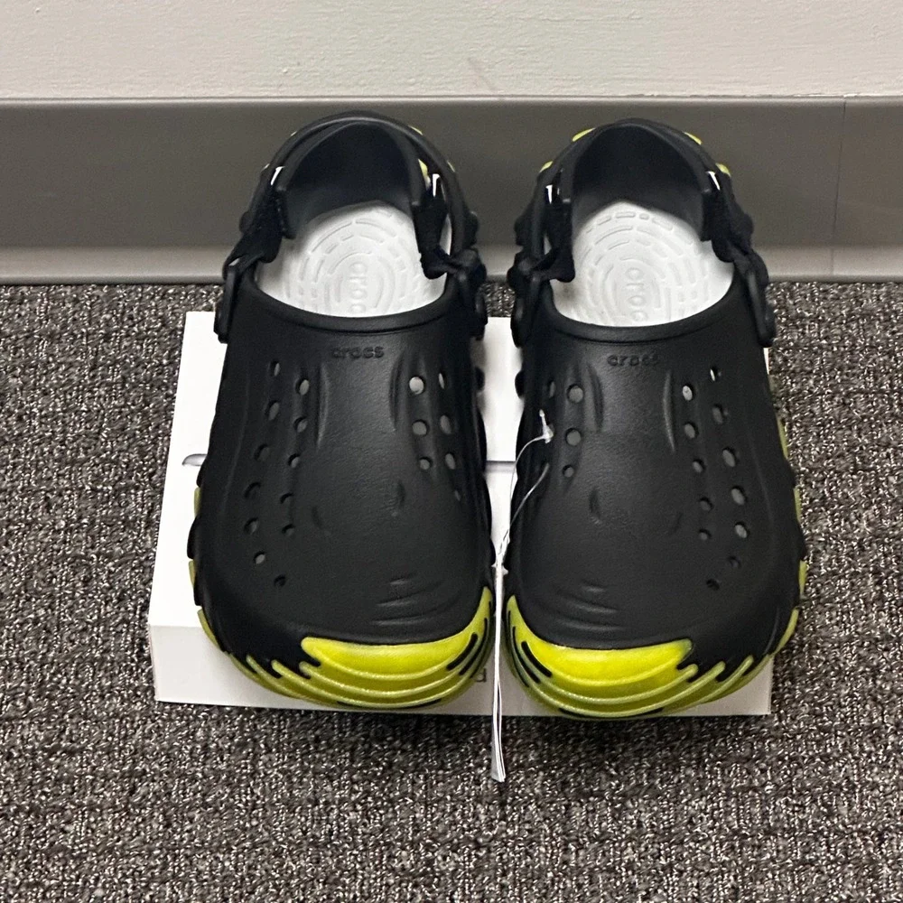 Crocs Echo Icy RO Storm Clog Men 10 Black Yellow Streetwear Summer Techwear NEW